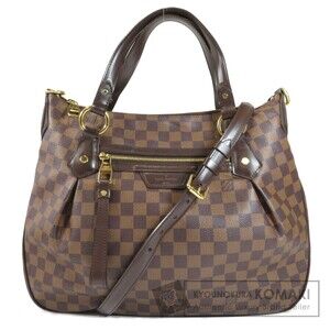 Louis Vuitton Evora Damier Ebene Brown Tote Bag Canvas